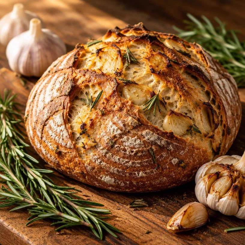 Roasted Garlic + Rosemary Sourdough